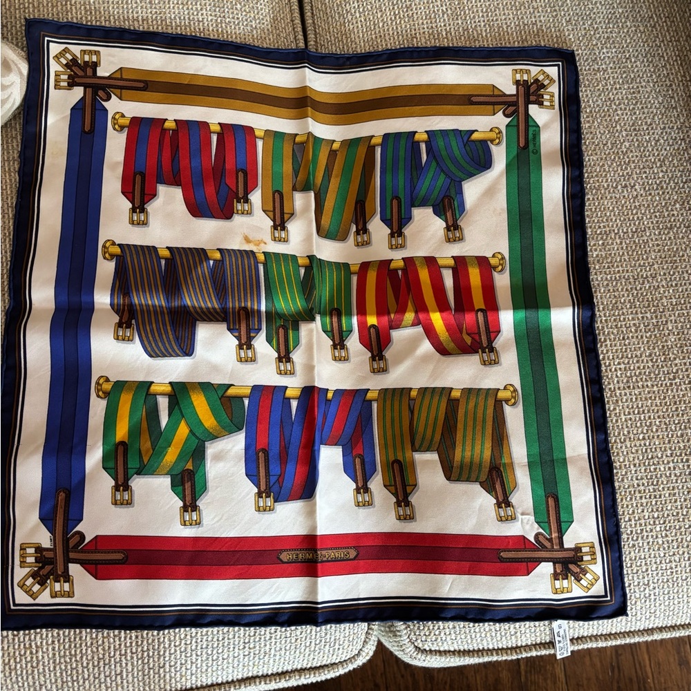 Hermes Multicolor Equestrian Scarf